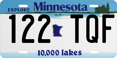 MN license plate 122TQF