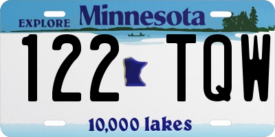 MN license plate 122TQW