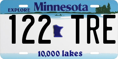 MN license plate 122TRE