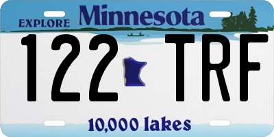 MN license plate 122TRF