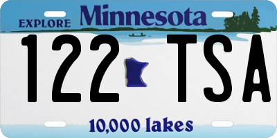 MN license plate 122TSA
