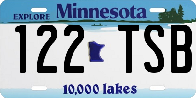 MN license plate 122TSB