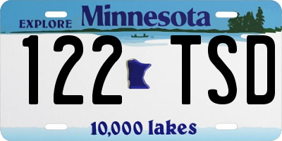 MN license plate 122TSD
