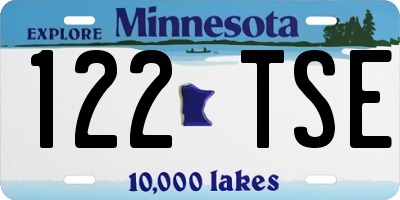 MN license plate 122TSE