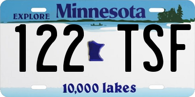 MN license plate 122TSF