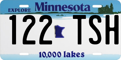 MN license plate 122TSH