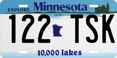 MN license plate 122TSK