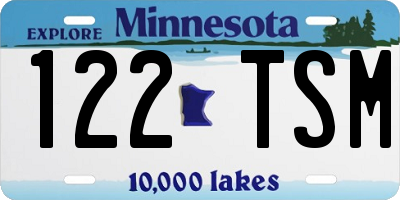 MN license plate 122TSM