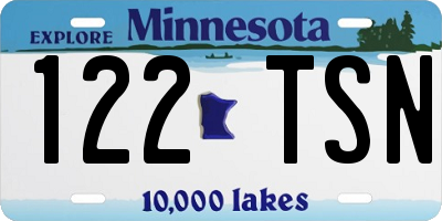 MN license plate 122TSN