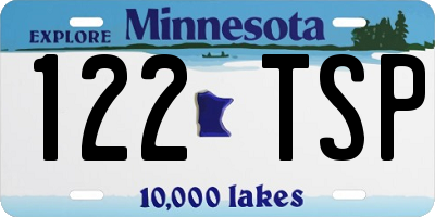 MN license plate 122TSP
