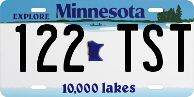 MN license plate 122TST