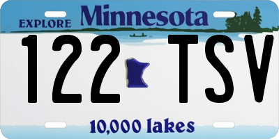 MN license plate 122TSV
