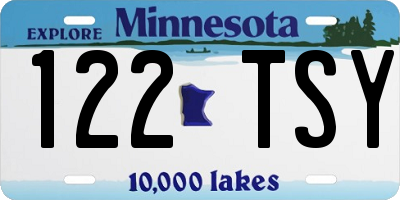 MN license plate 122TSY