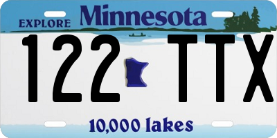 MN license plate 122TTX