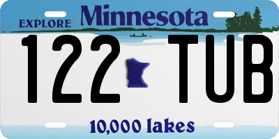 MN license plate 122TUB