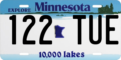 MN license plate 122TUE