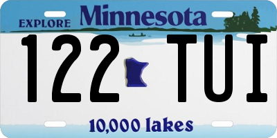 MN license plate 122TUI