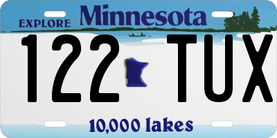 MN license plate 122TUX