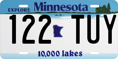 MN license plate 122TUY