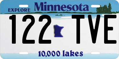 MN license plate 122TVE