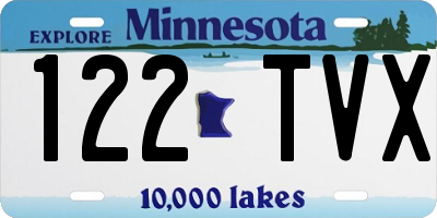 MN license plate 122TVX