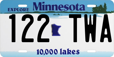 MN license plate 122TWA