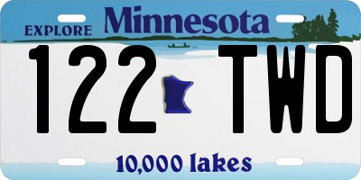 MN license plate 122TWD