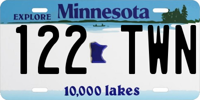 MN license plate 122TWN