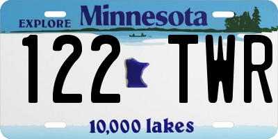 MN license plate 122TWR