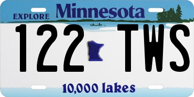 MN license plate 122TWS