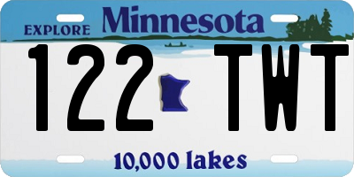 MN license plate 122TWT
