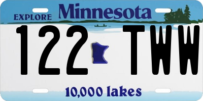 MN license plate 122TWW