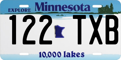 MN license plate 122TXB