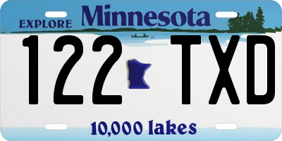 MN license plate 122TXD