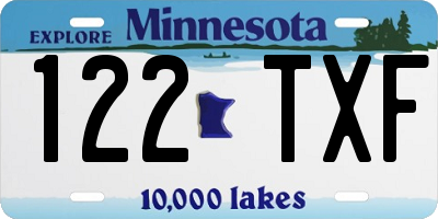MN license plate 122TXF