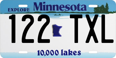 MN license plate 122TXL