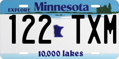 MN license plate 122TXM