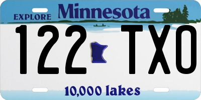 MN license plate 122TXO