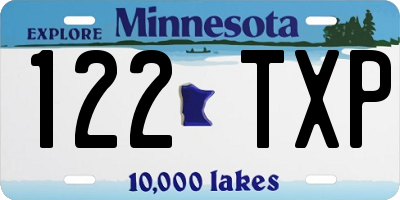 MN license plate 122TXP