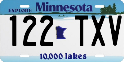 MN license plate 122TXV