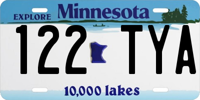 MN license plate 122TYA