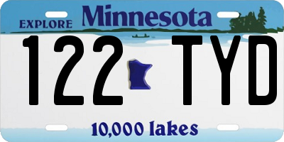 MN license plate 122TYD