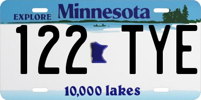 MN license plate 122TYE