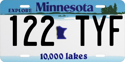 MN license plate 122TYF