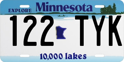 MN license plate 122TYK