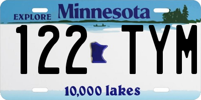 MN license plate 122TYM