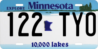 MN license plate 122TYO