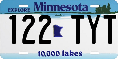 MN license plate 122TYT