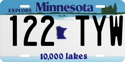MN license plate 122TYW