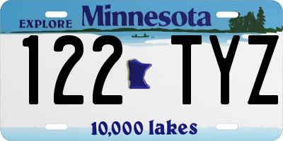 MN license plate 122TYZ